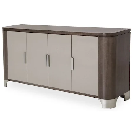 Contemporary 4-Door Sideboard with Silverware Tray